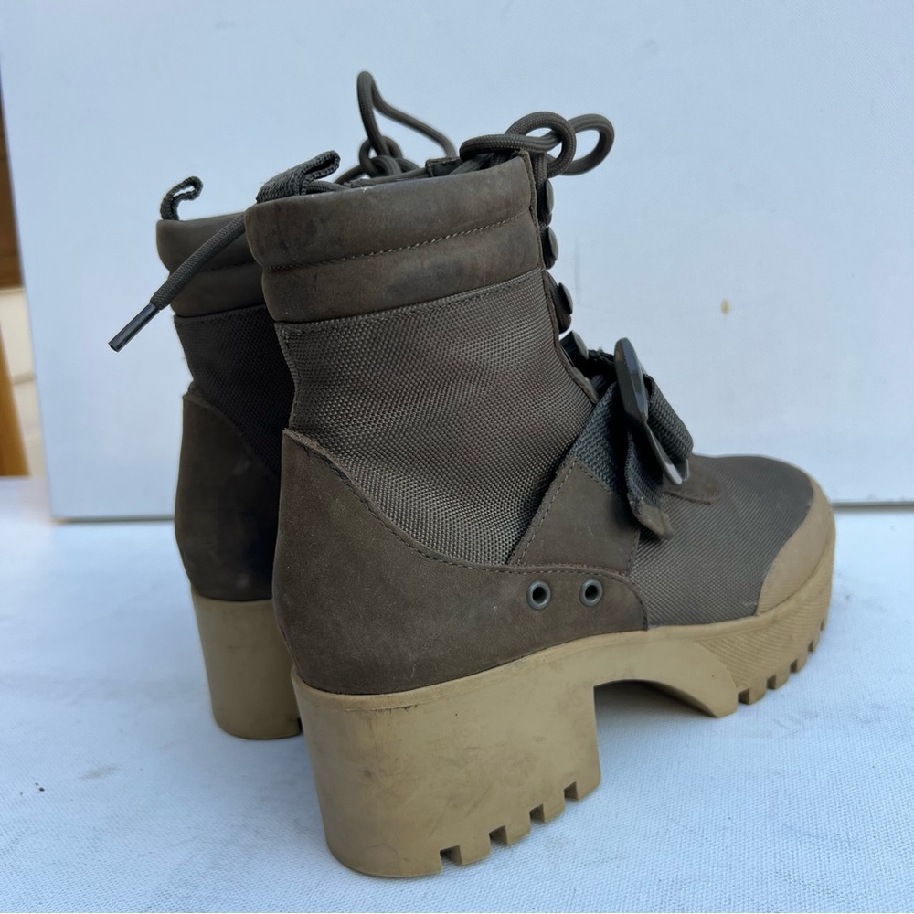 Steve Madden Grady lug sole olive green boots - Picture 5 of 9